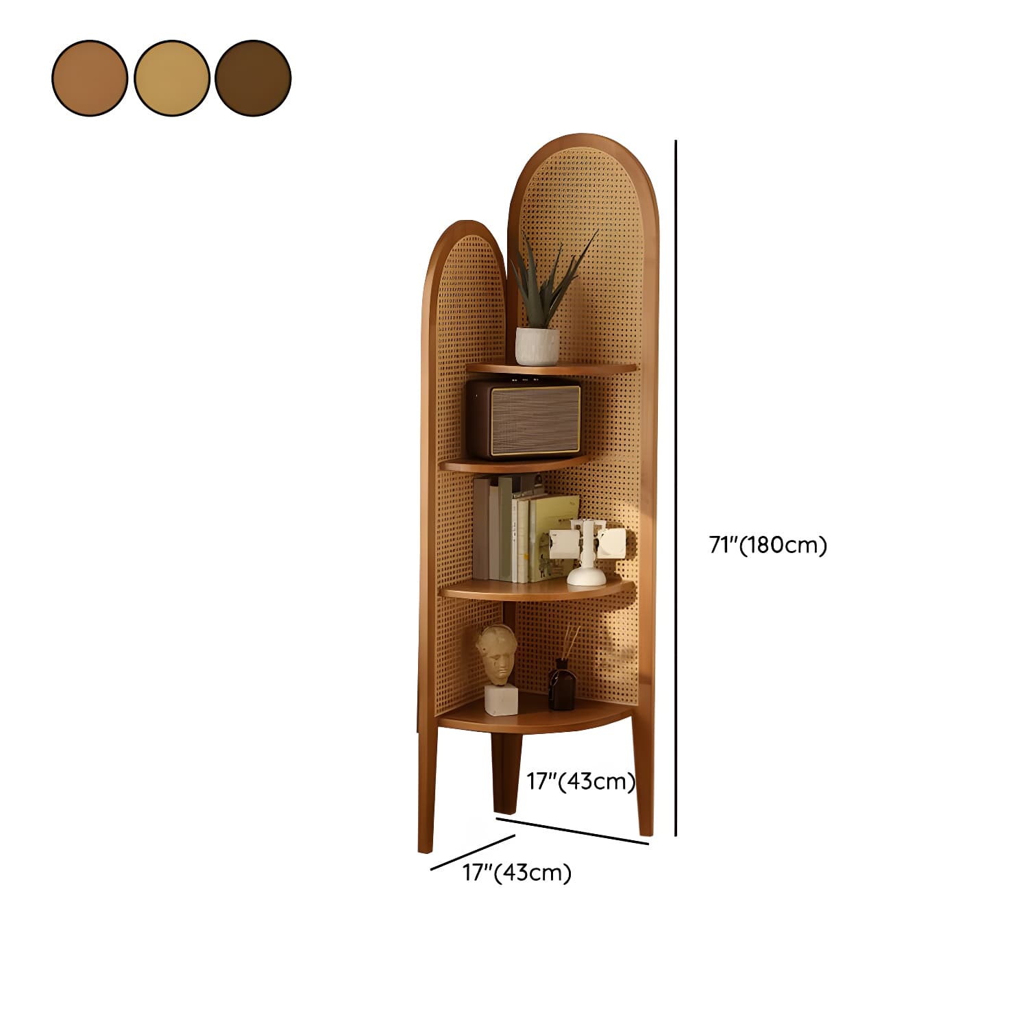 Corner Scandinavian with Wood Counter Top and Rubberwood Legs, 4 Shelves & Straight Legs thumbnail 14