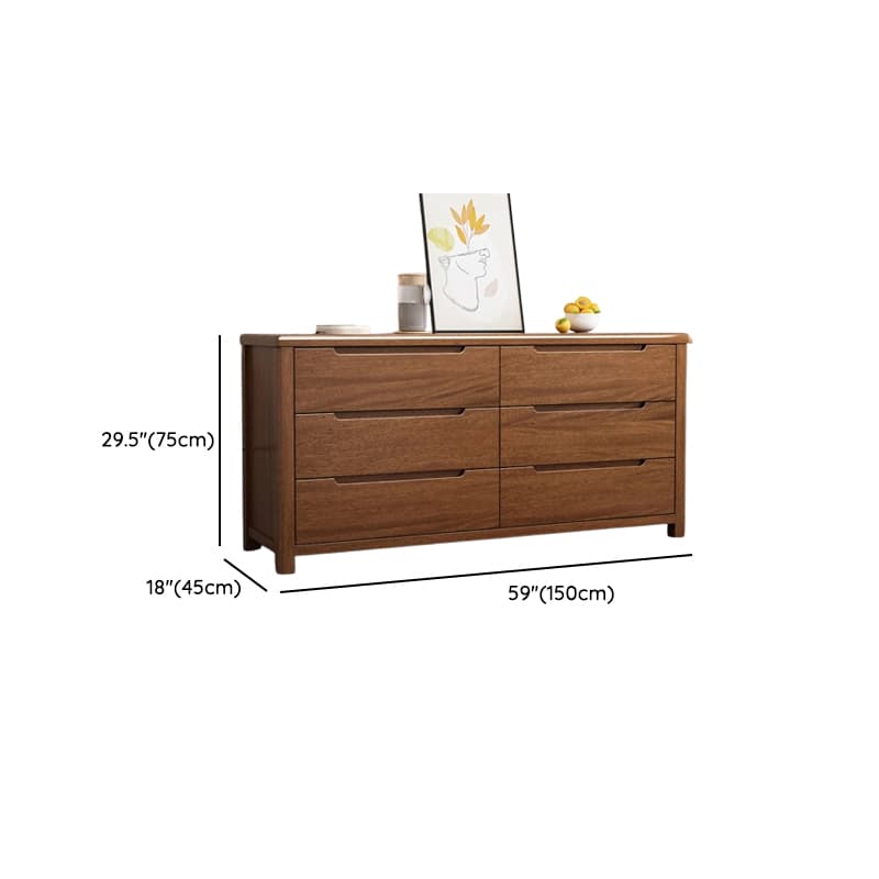 Trendy Walnut Wood Lingerie Chest/Double Dresser with 5/4/6 Drawers in Vertical/Horizontal Orientation thumbnail 18