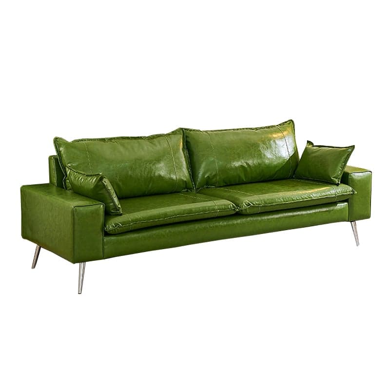 Modern Olive Green/Ink/Lemon Color Solid Color Leather/Corduroy Sofa Couch for Seats 4/Seats 3/Seats 2 thumbnail 1