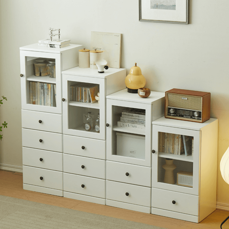 Modish Timber Console Dresser with 3/4/5 Drawers, Hutch Cabinets, and 2 Interior Shelves in Vertical Orientation thumbnail 7