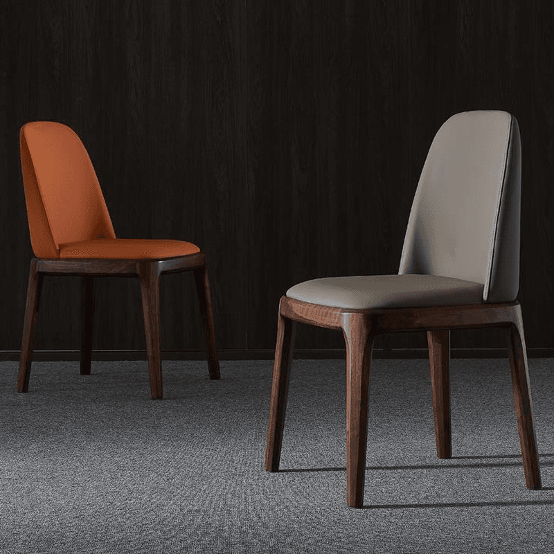 Natural Wood Outlined Unwavering Leather Cushion Side Chair for Dining Room thumbnail 9