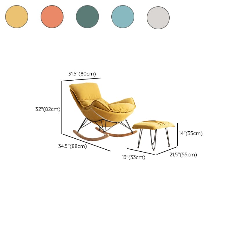 Modern Upholstered Rocking Chair Set with Slipcover and Ottoman thumbnail 17