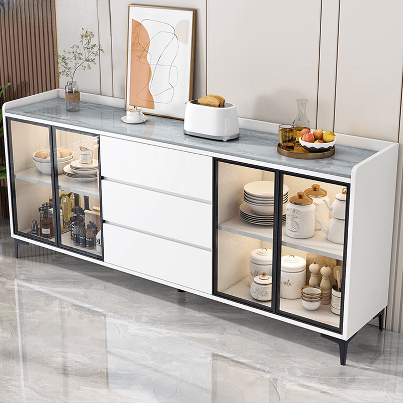 Standard/Narrow/Wide Oven Cabinet with 3 Drawers, Cupboard, Cabinets Storage, Sintered Stone Countertop, Glass-panel Door, and Flexible Shelf thumbnail 8