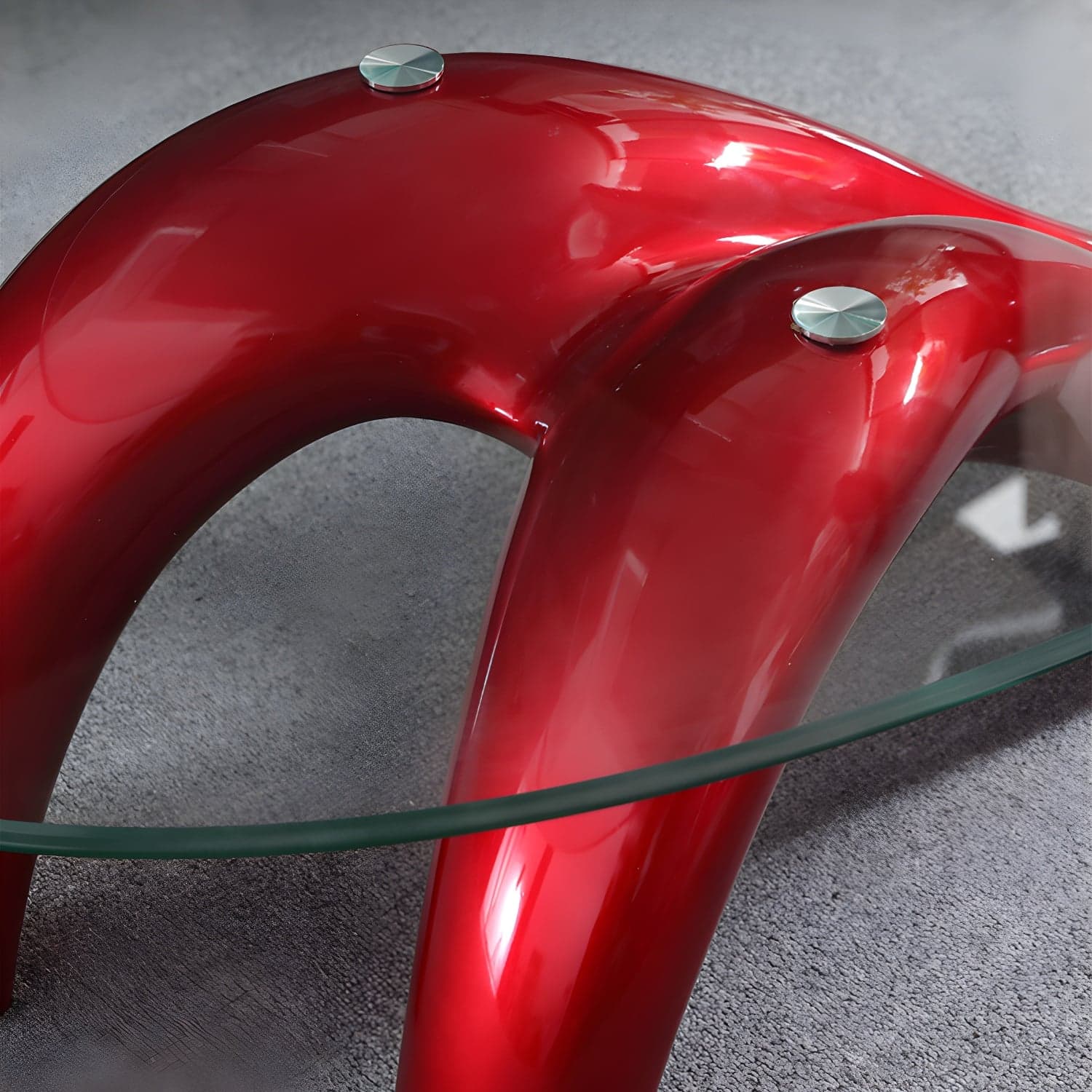 Glass Top Cocktail Table Oval Modern Minimalist Coffee Table thumbnail 13