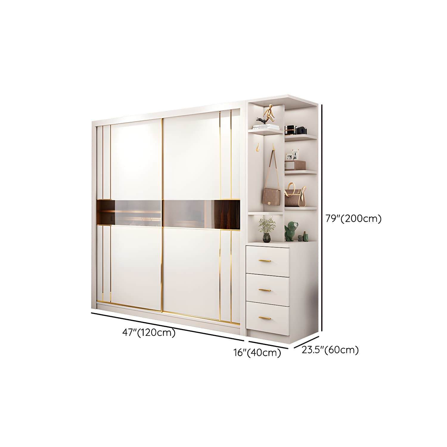Modern Style Wardrobe Cabinet Glass Wardrobe Closet for Home thumbnail 17