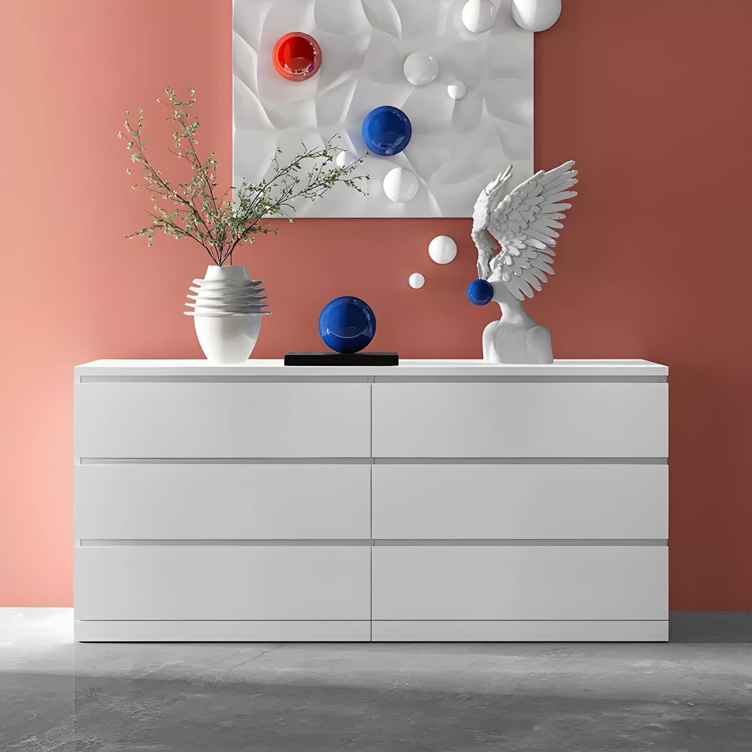 Contemporary 15.7" Wide White Chest Soft-Close Drawers Storage Chest thumbnail 11