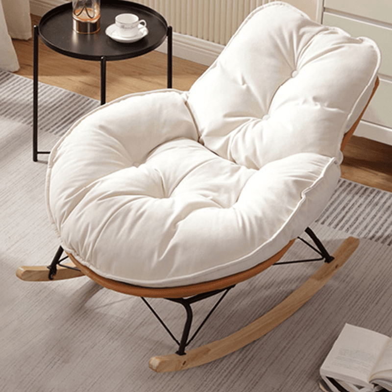 Chalk Simple 2 Piece Set Rocking Chair with Ottoman, Scratch-tolerant and Padded Upholstery thumbnail 9