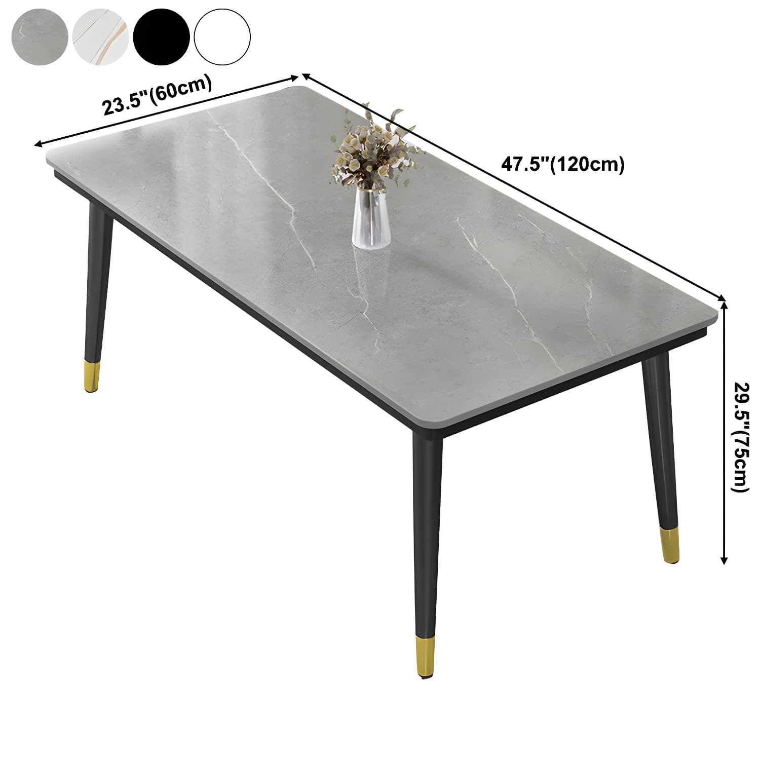 Industrial Standard Rectangle Shape Dining Table Sintered Stone Top Dining Table for Kitchen thumbnail 12