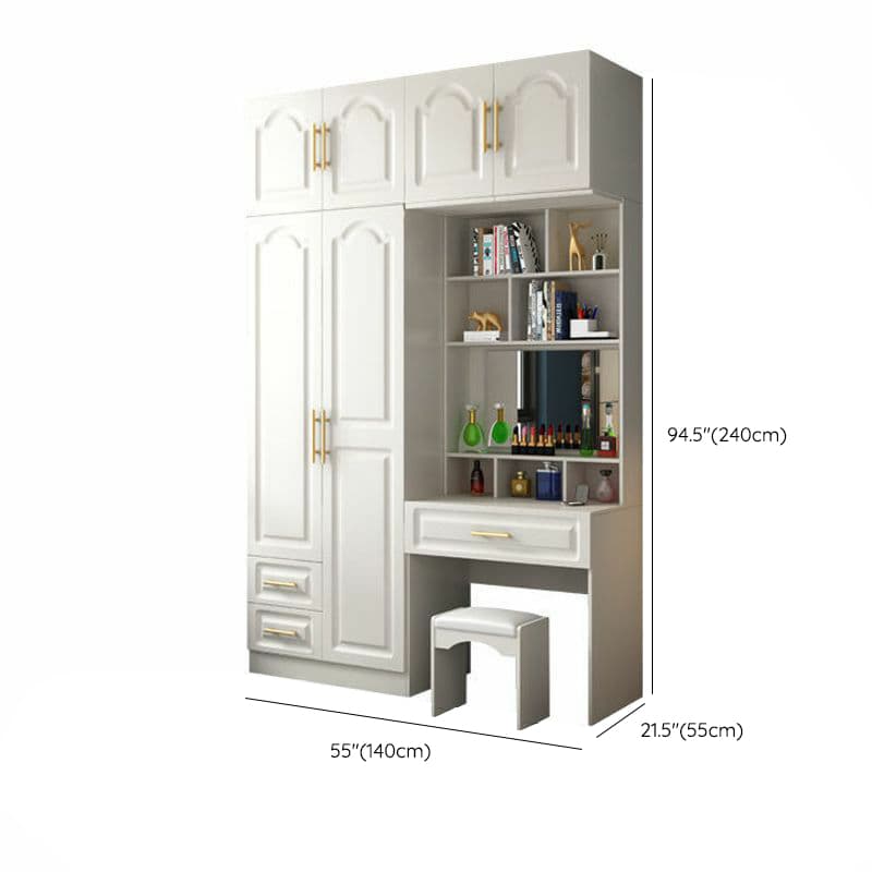 Contemporary Wood Chalk Wardrobe Closet with Interior Shelves&Clothing Rack&3-Drawer/6 Drawers/5-Drawer thumbnail 45