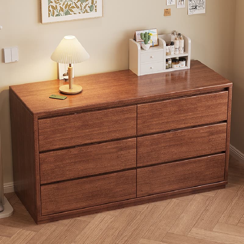 Modern Simple Style Rectangular Detached Decorative Cabinet with Scratch-immune Rubberwood, Chalk/Sepia/Wood Color Top, and Soft Close Drawer thumbnail 4