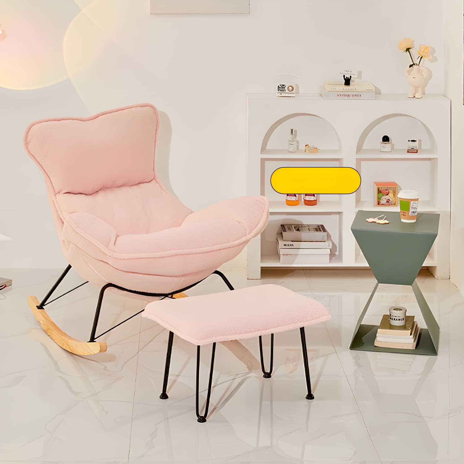 Modern Leather Rocking Chair Removable Cushions Rocker Chair for Drawing Room thumbnail 20