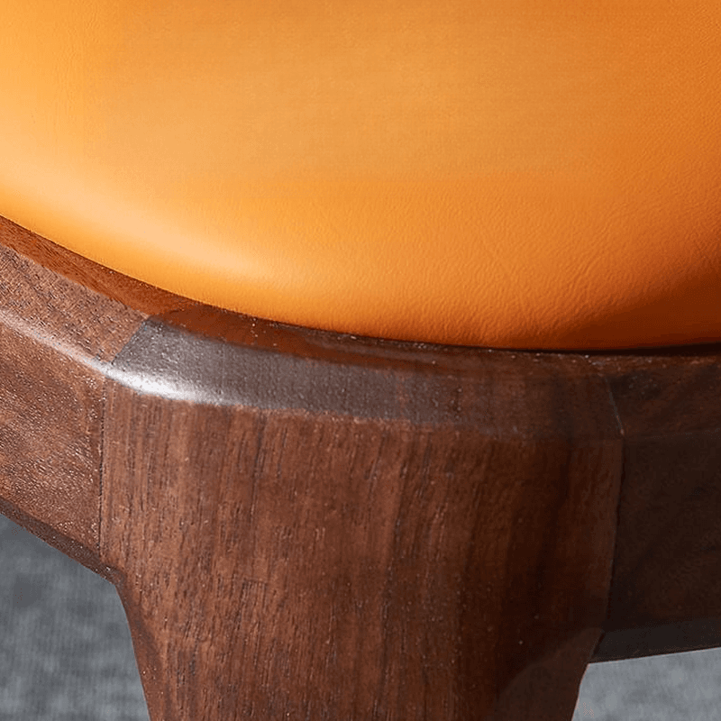 Natural Wood Outlined Unwavering Leather Cushion Side Chair for Dining Room thumbnail 14