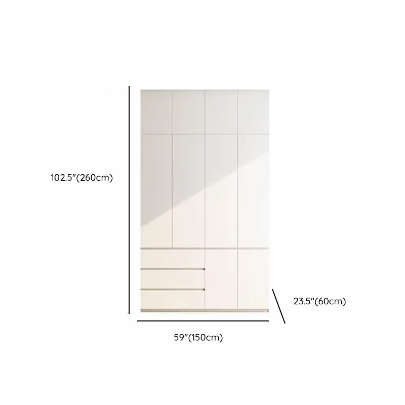 Minimalist Chalk Wooden Cabinet Armoire with Soft Close Drawer, Soft Close Door, Interior Shelves, and Clothing Rod thumbnail 27