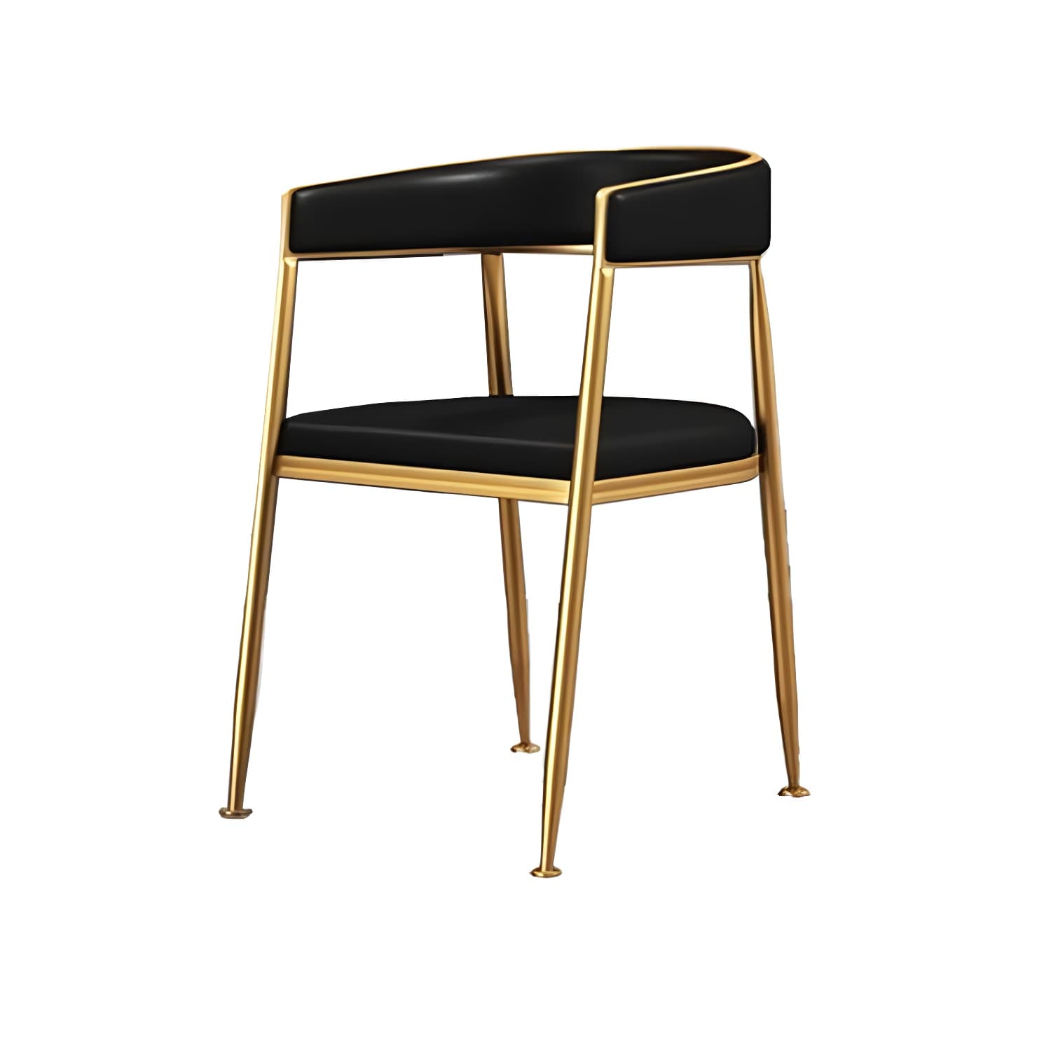 Glam Gold Metal Arm Chair Open Back Dining Side Chair with Upholstered thumbnail 5
