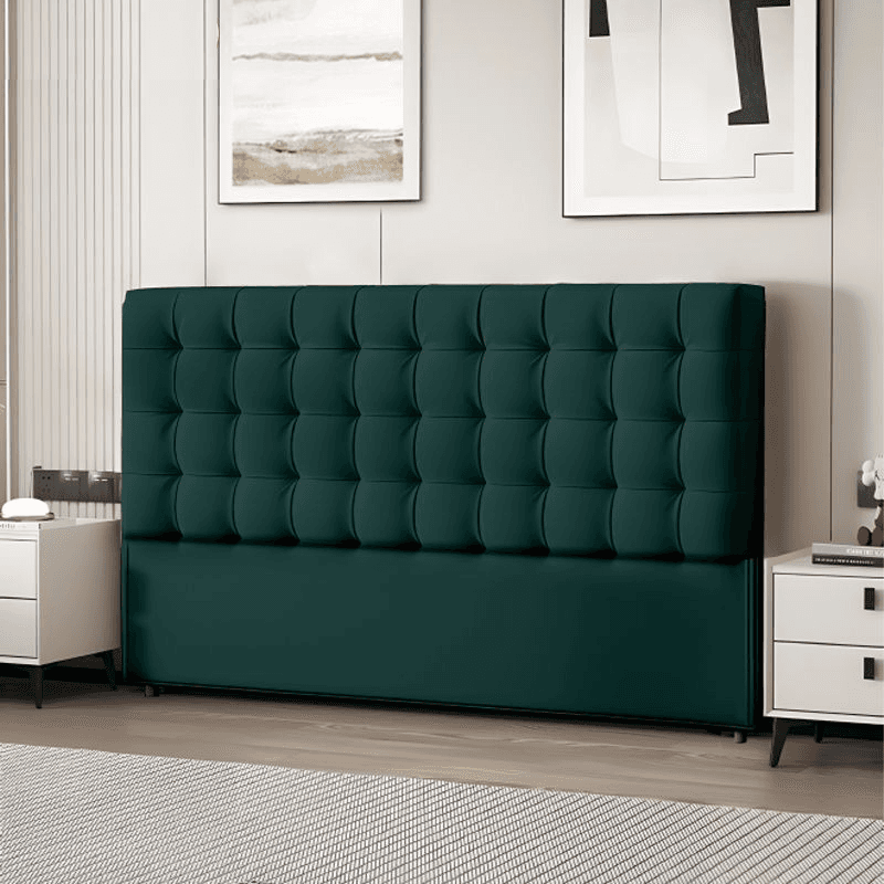 Modish No Distressing Button-tufted Panel Headboard in Rectangle Shape for King/Queen/Full Bed with Sponge Upholstery Fill and Standard Height thumbnail 5