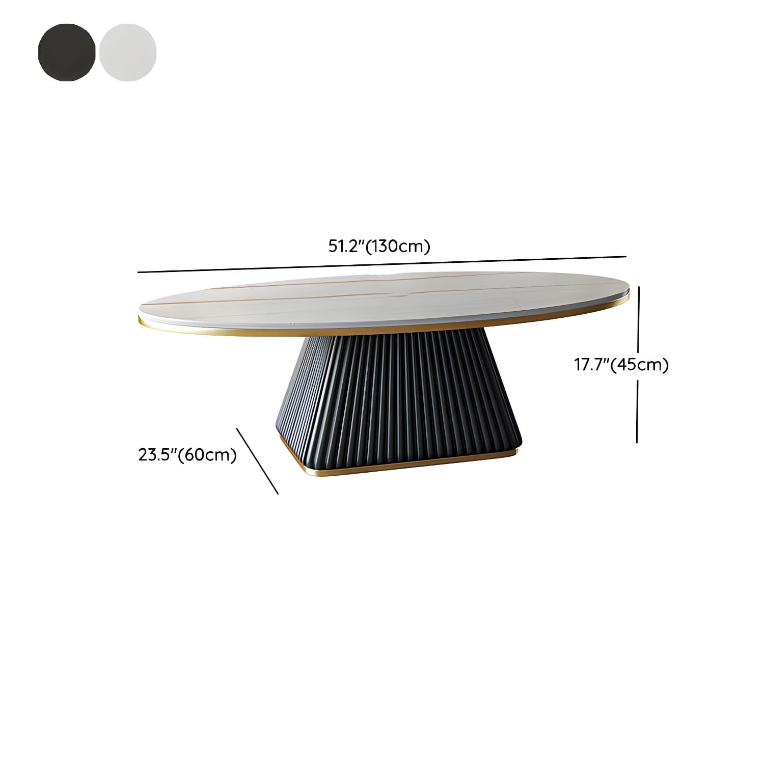 Glam Single Coffee Table Oval Pedestal Coffee Cocktail Table thumbnail 27