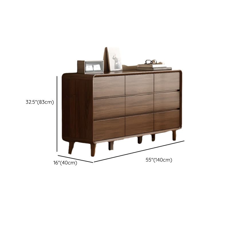 Cocoa Retro Rubberwood Semainier for Sleeping Quarters with 6 Drawers Horizontal thumbnail 13