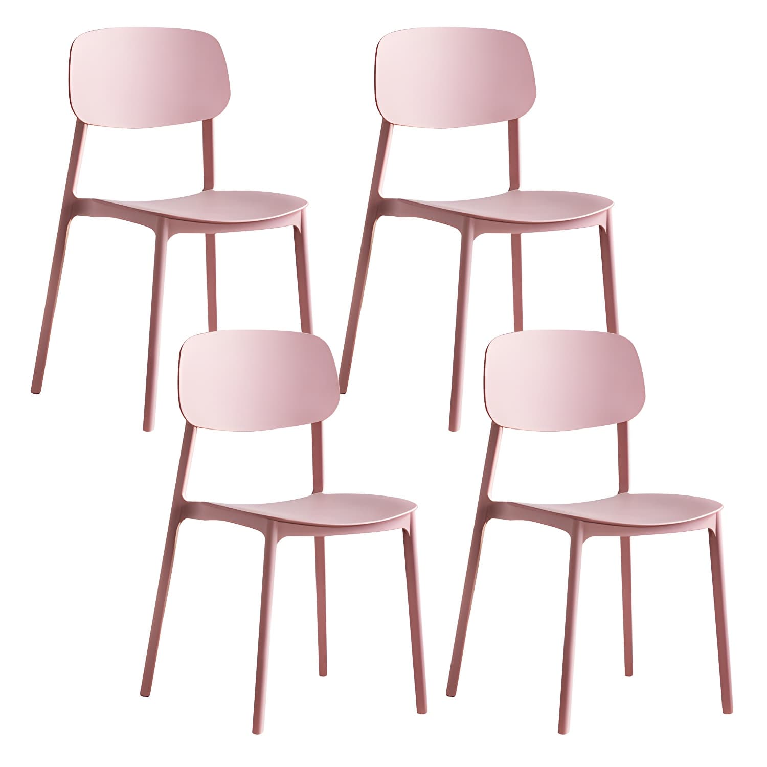 Plastic Indoor-Outdoor Side Chair Armless Stackable Dining Chairs thumbnail 7
