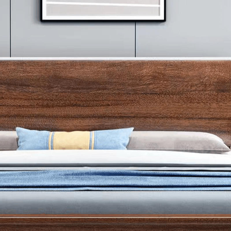 Old School Lumber Framed Solid Color Platform Storage Bed/Storage Panel Bed for Bedroom, 2 Storage Boxes Included/Not Included thumbnail 2