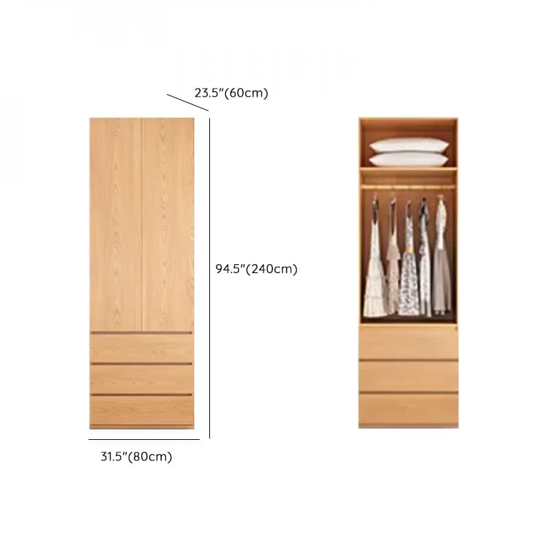 Natural Finish Unfixed Almirah Manufactured Wood Soft Close Drawer Soft Close Door Hinged thumbnail 24