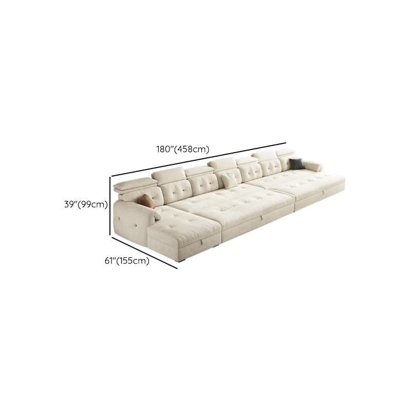 Straight White Sofa Recliner with Under-seat-storage and Stitch-tufted Design in Horizontal Orientation thumbnail 15