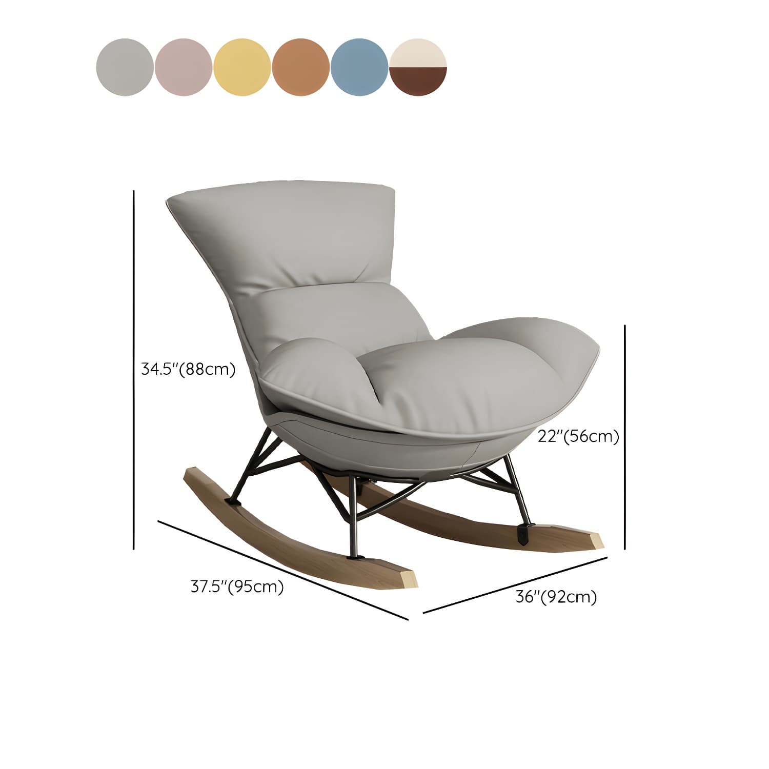 Nursery Sofa Rocking Chair Indoor Rocking Chair for Living Room and Bedroom thumbnail 18