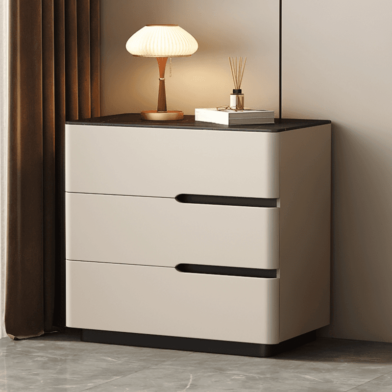 Organic Modern Nightstand With Drawer Organization Featuring Stone Countertop thumbnail 3