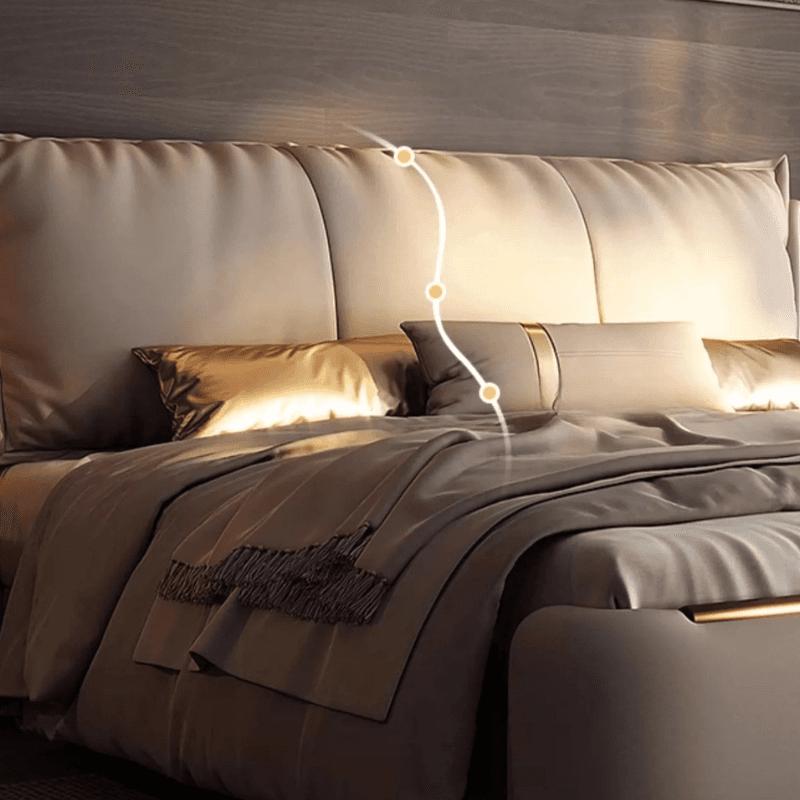Light Gray Luxurious Solid Color Storage Bed/Platform Bed with Pine Wood Frame for Living Room thumbnail 6