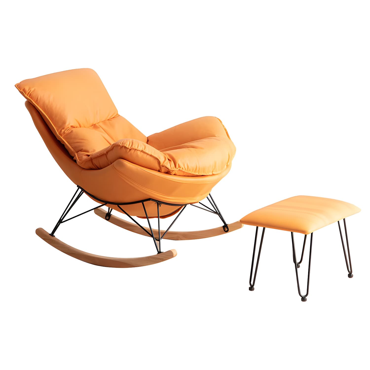 Contemporary Style Nursery Sofa Rocking Chair Indoor Rocking Chair with Ottoman thumbnail 10