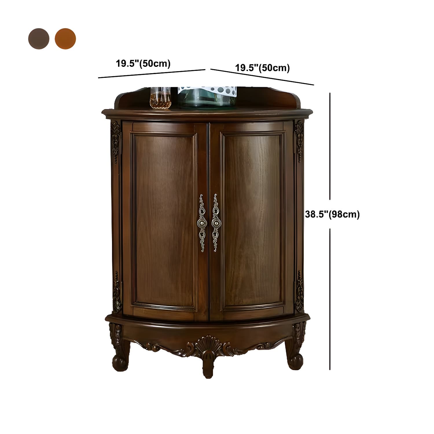 38.58"/47.24" Tall Brown Corner Cabinet , Wooden Storage Cabinet thumbnail 9