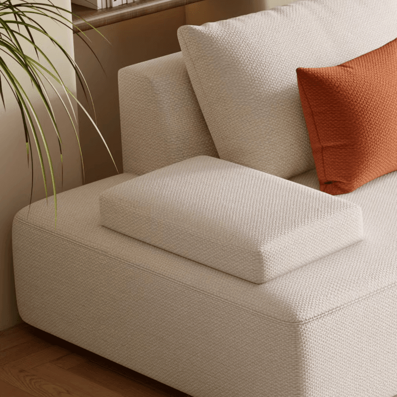 Tear Resistant Standard Sofa in Light Gray/Emerald Green/Ivory with 5 Pillows thumbnail 9