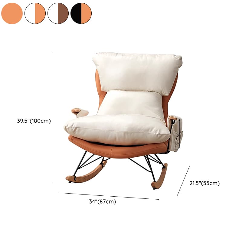 1 Piece Set/2 Piece Set Water Resistant Padded Living Room Rocking Chair in Chalk/Grey/Citrus Color with Upholstered Back and Track Arm in a Simple Style, Ottoman Included/Not Included thumbnail 22