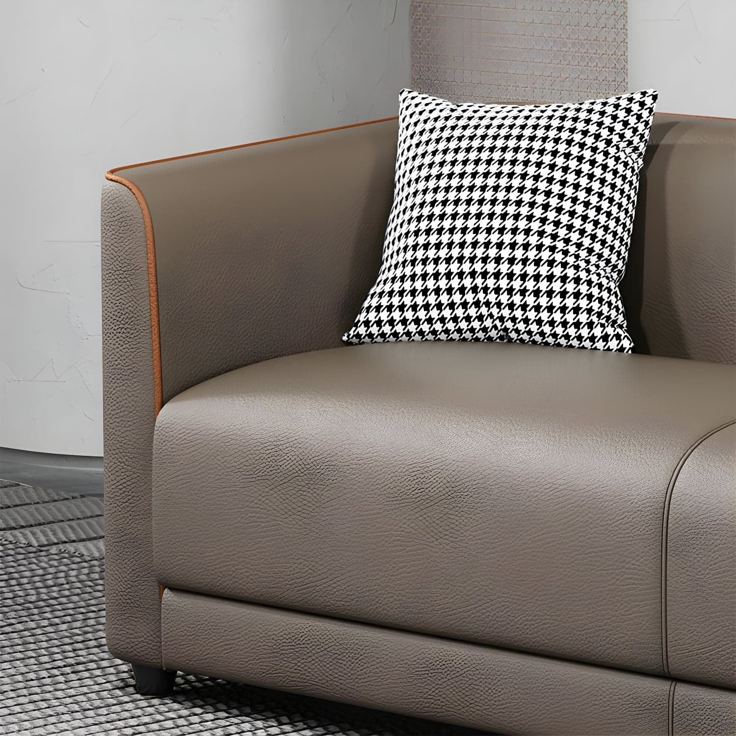 Tuxedo Arm Sofa with Tight Back 25.98" High Contemporary Faux Leather thumbnail 15