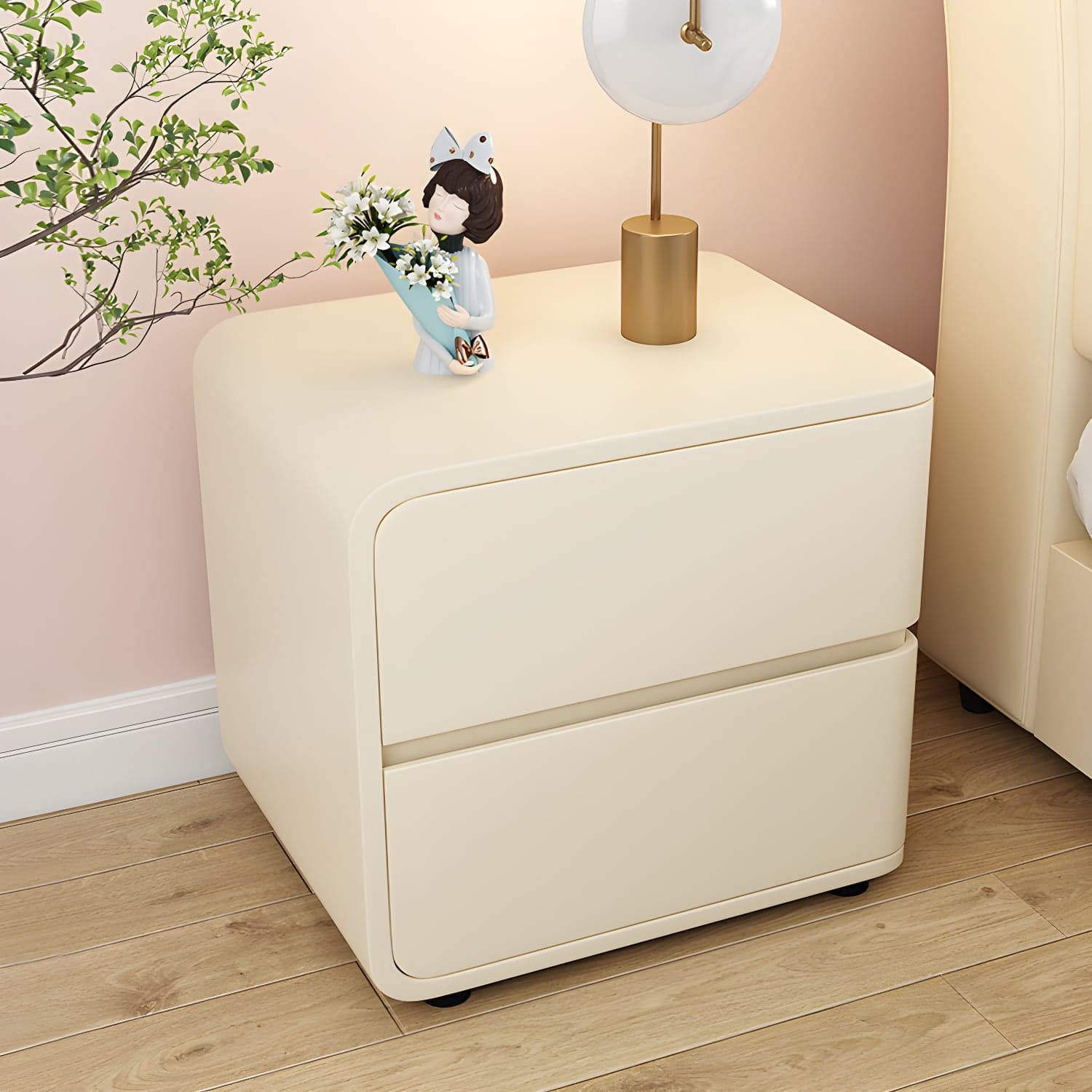 Contemporary Drawer Storage Bedside Cabinet Pine Accent Table Nightstand for Bedroom thumbnail 2