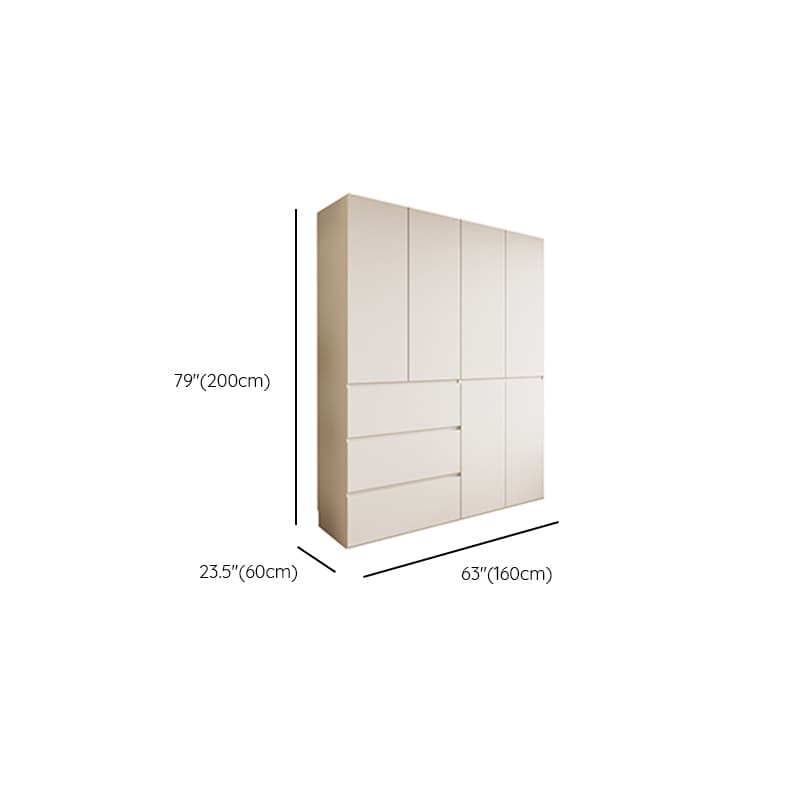 White Modish Wooden Independent Wardrobe Armoire with Soft Close Drawer, Soft Close Door, and Interior Shelves thumbnail 9