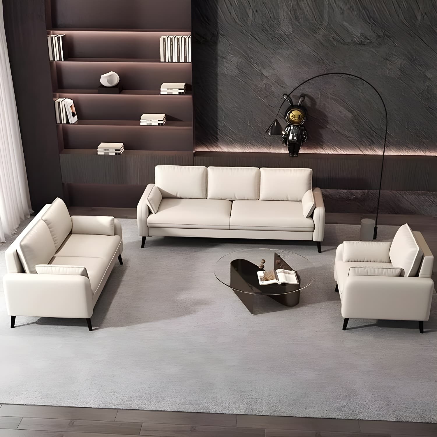 2-Seater Modern Cushioned Sofa with Bolster Pillows for Living Room thumbnail 11