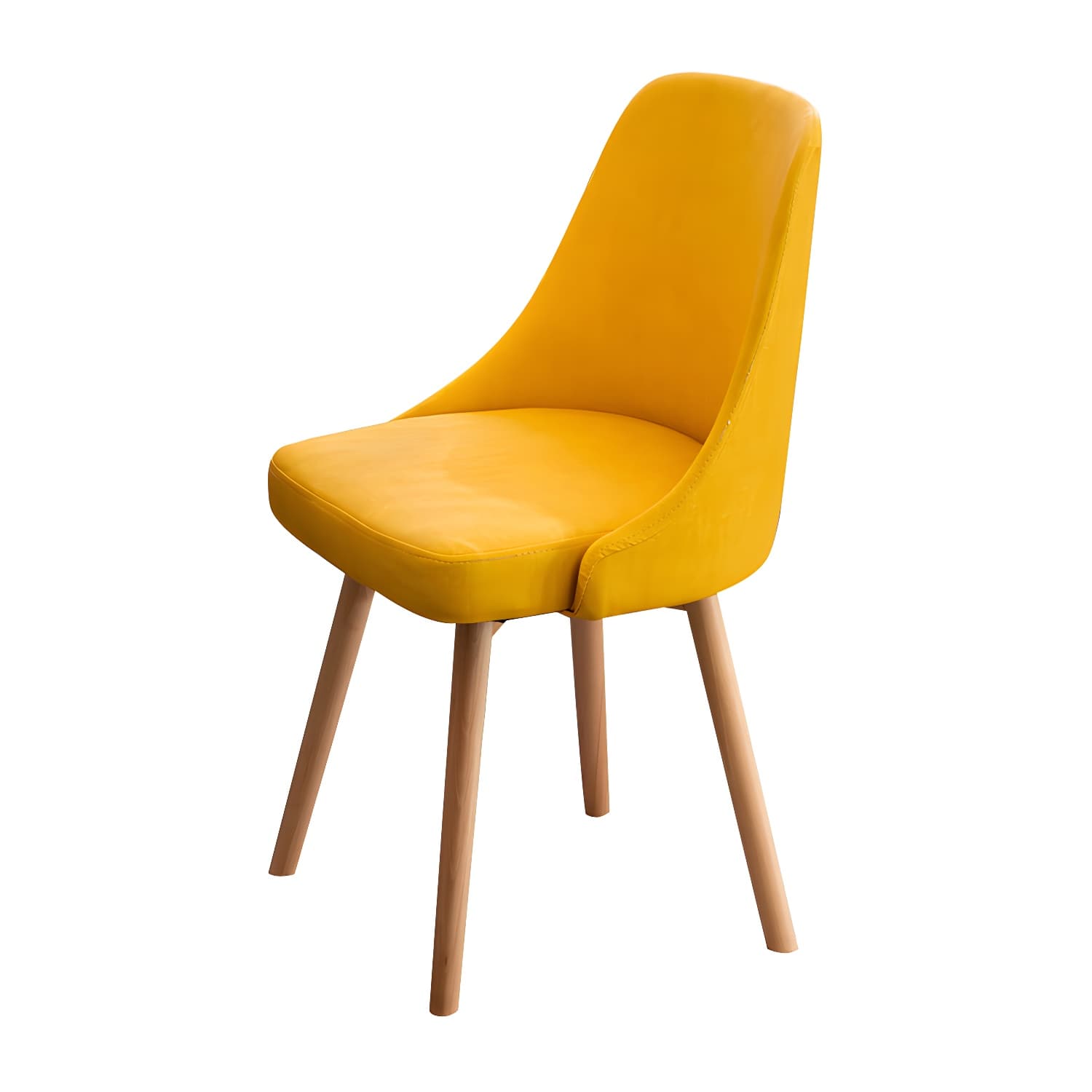 Upholstered Armless Dining Chairs Scandinavian Side Dining Chairs with Wood Legs thumbnail 16