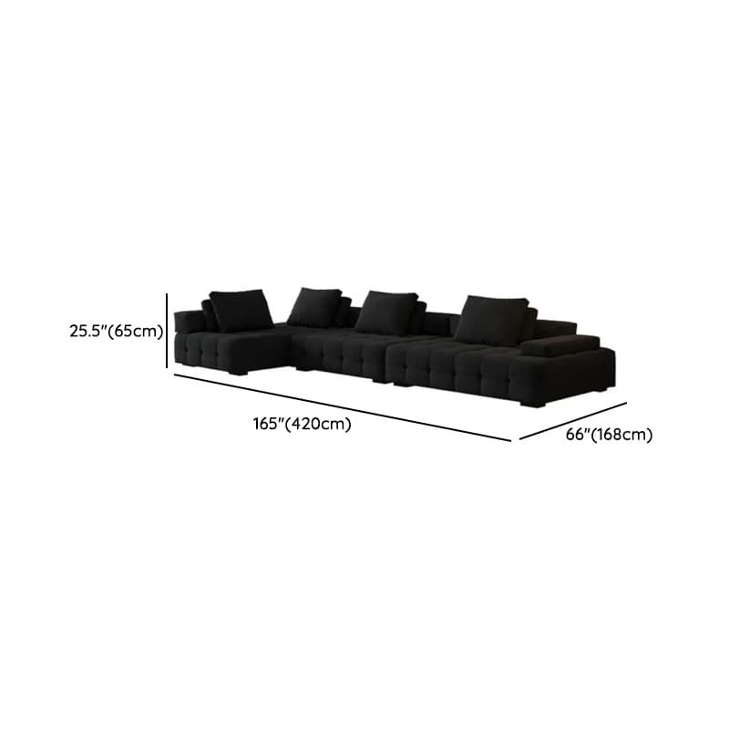Cotton Midnight Black Standard/Single Sofa with Armrest and 4/3/1 Pillows thumbnail 21
