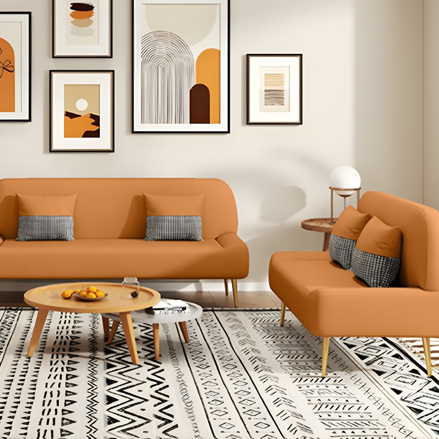 Scandinavian Faux Leather Small Size Sofa with Armless Design in Solid Color thumbnail 18