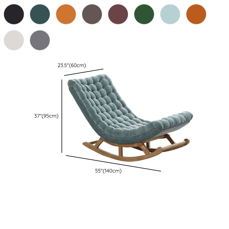 Stationary Ergonomic Rocking Chair with Rear & Ottoman, Green/Yellow/Coffee thumbnail 19