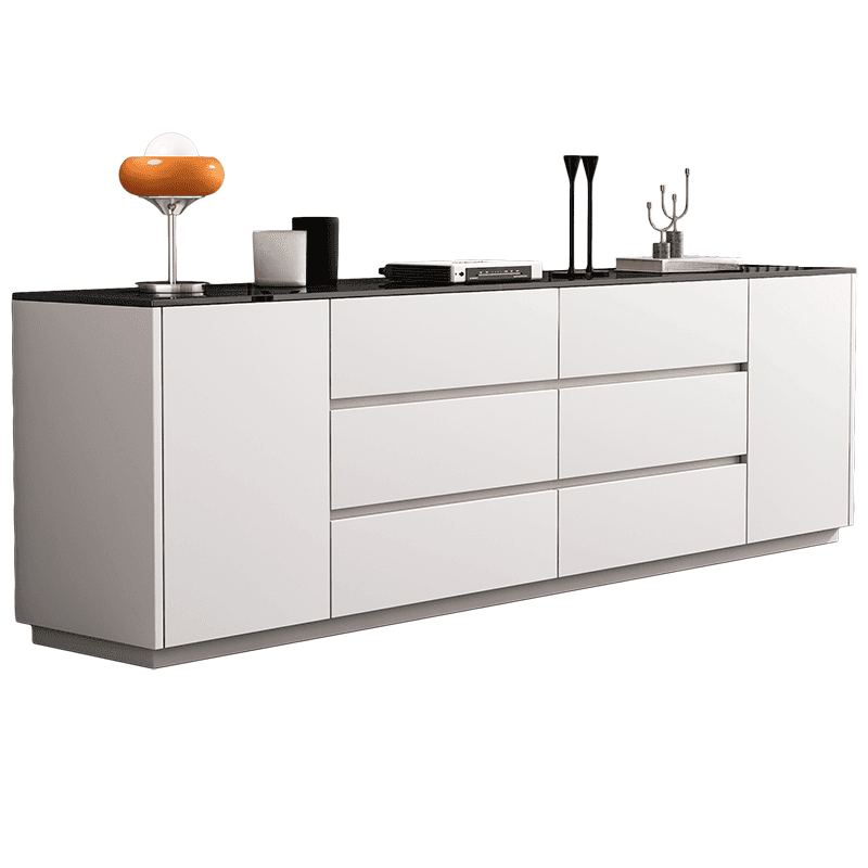 2-Door & 6 Drawers Rectangular TV Stand with Changeable Shelf for Sitting Room, 3 Tiers thumbnail 8
