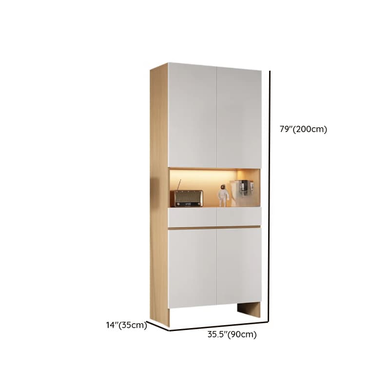 Trendy Rectangle Accent Cabinet with Hutch, Changeable Shelf, Groove Handles, Multi-Color Top, and Soft Close Drawer thumbnail 30