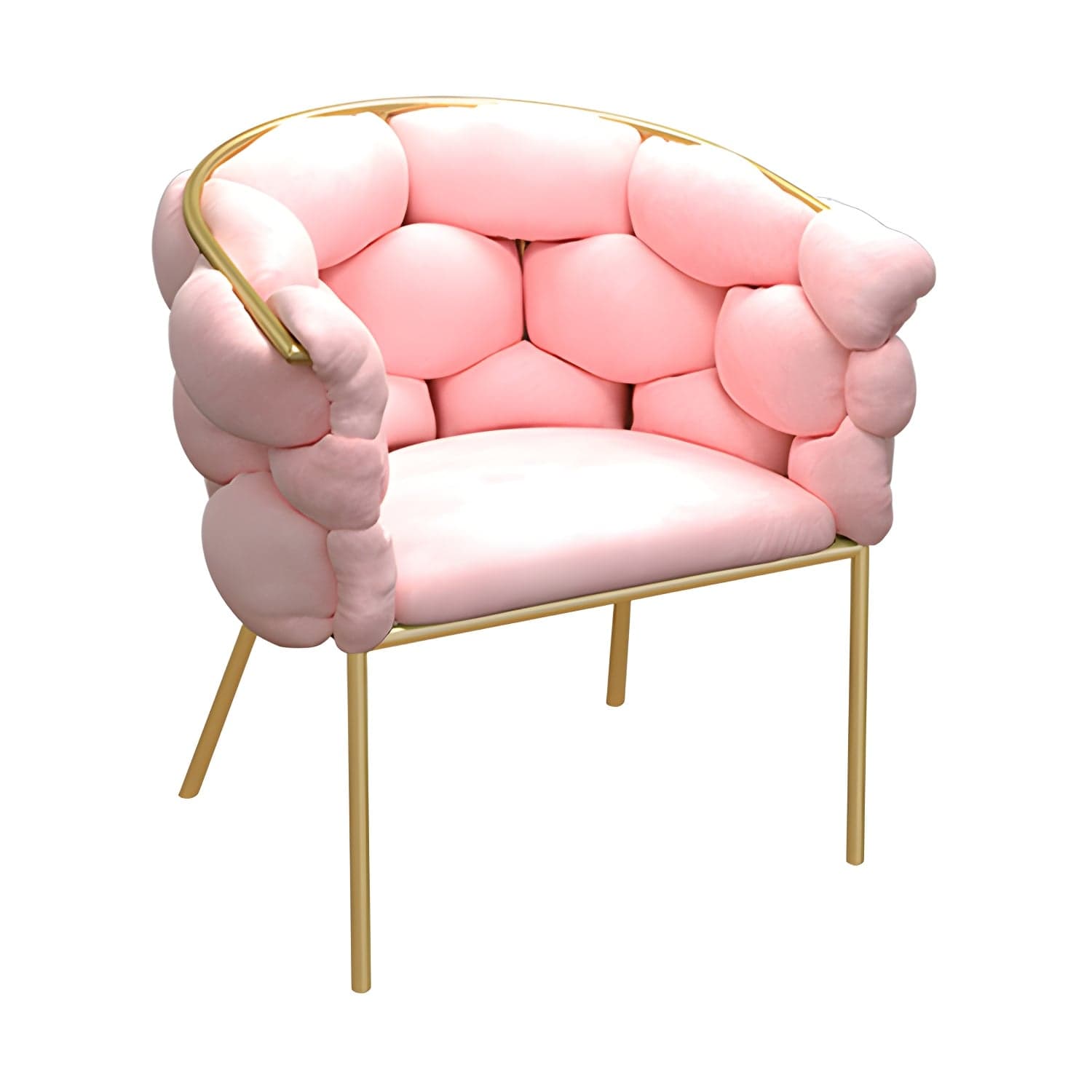 Glam Style Upholstered Gold Base Dining Arm Chair for Dining Room thumbnail 7