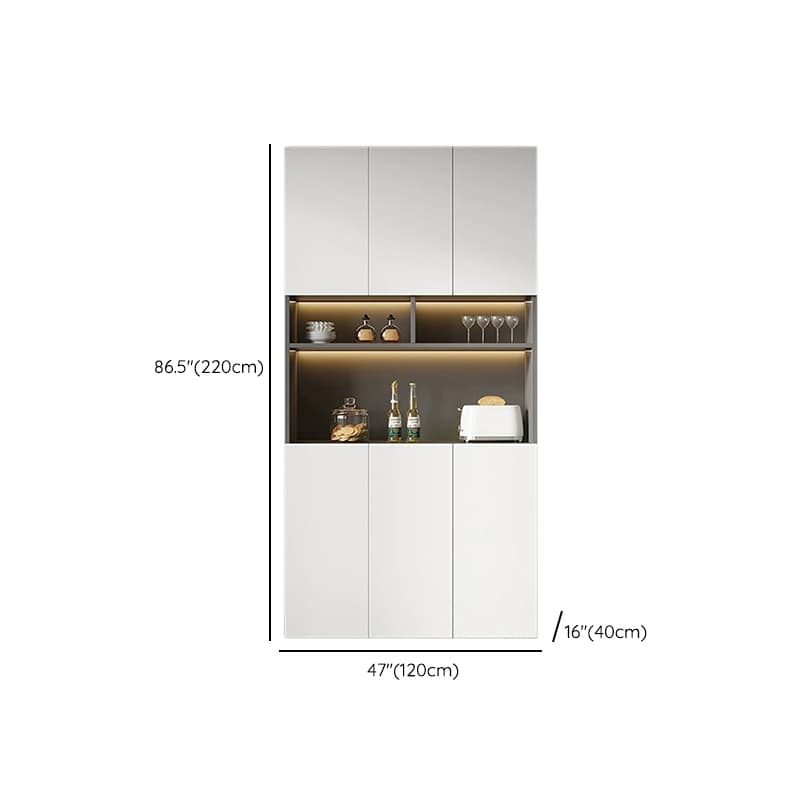 White Modern Buffet Cabinet with Cabinets and Shelves, Full Assembly Needed thumbnail 15