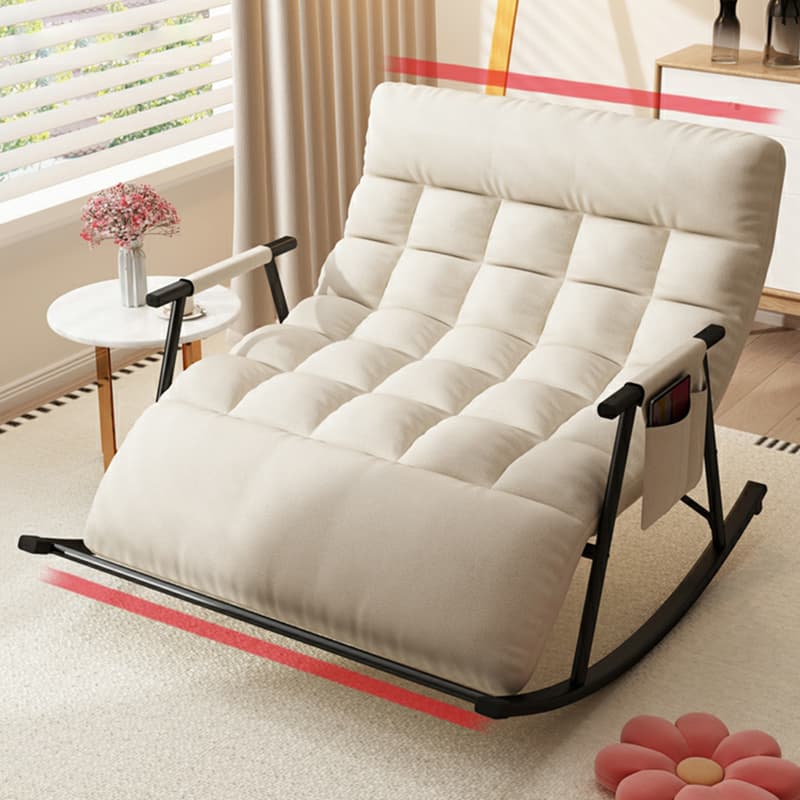 Stylish and Modern Upholstered Rocking Chair for Home Decor - Comfortable Seating with Track Arms thumbnail 8