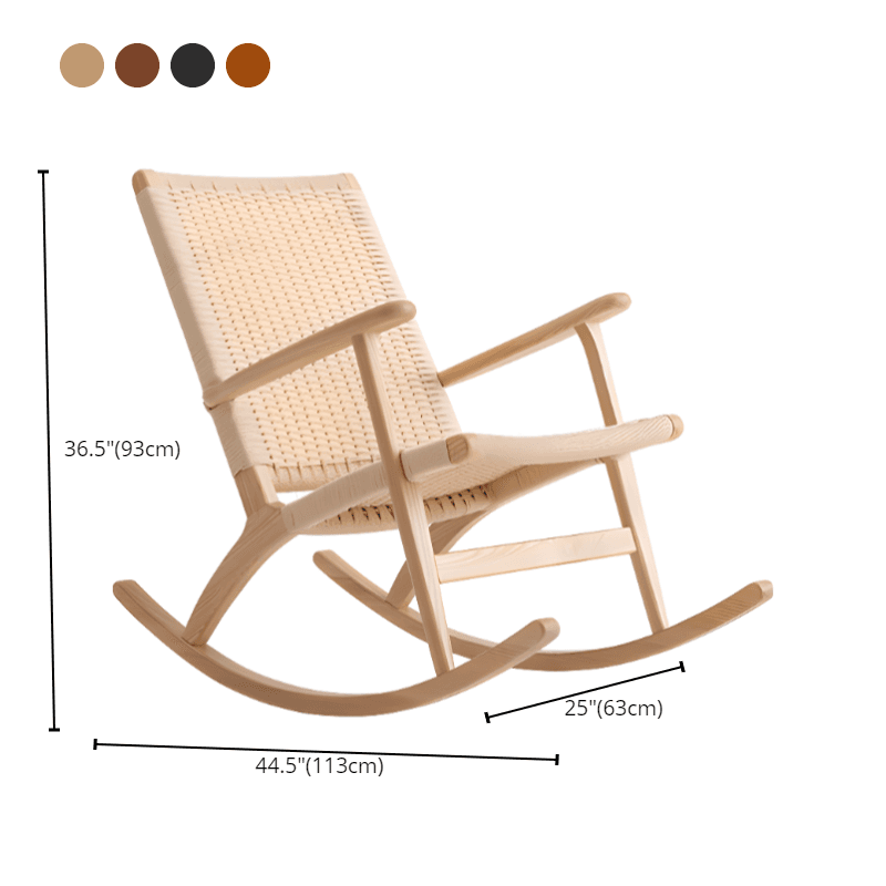 Asian Style Wicker Front Porch Rocking Chairs with Track Arm thumbnail 16