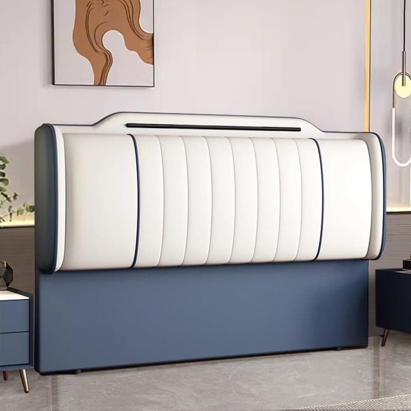 Modish No Distressing Timber Panel Headboard with Rectangle Shape for King Bed, Featuring Sponge Upholstery Fill and Standard Height thumbnail 4