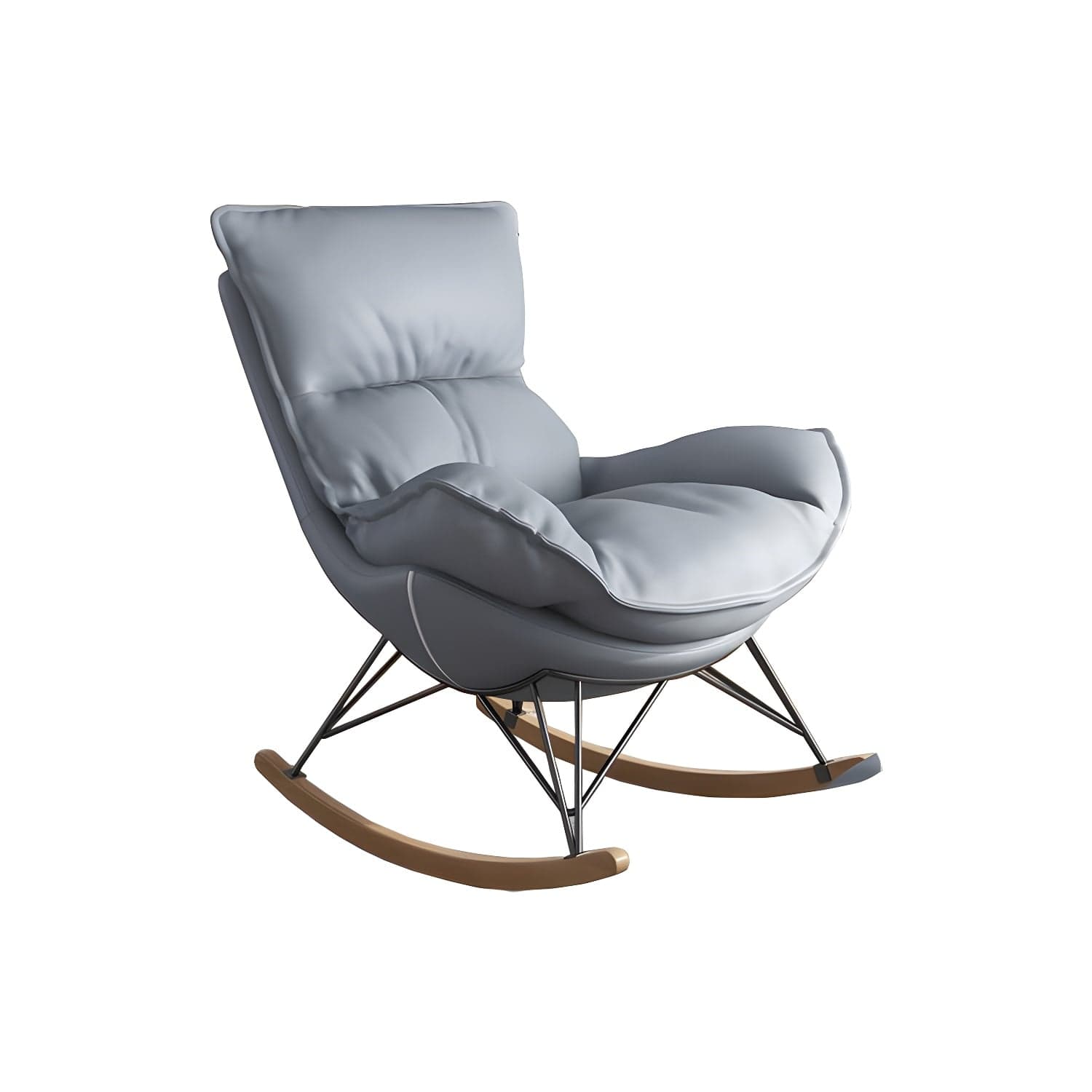 Contemporary Rocking Chair Cotton Upholstered Tufted Wing Chair Back Baby Rocking Chair thumbnail 9