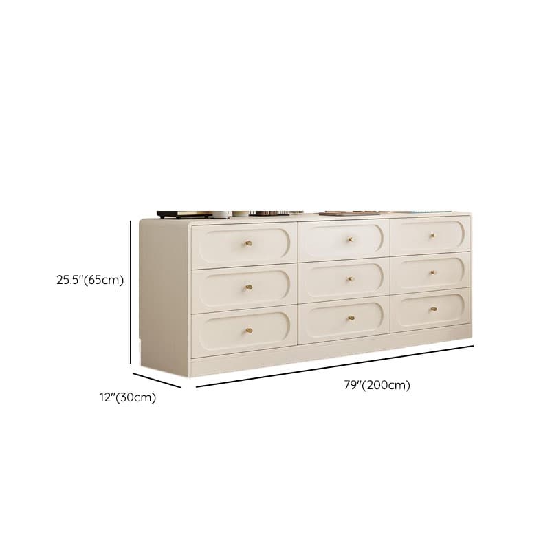 Chalk Casual Composite Wood Console Dresser with 9/6 Drawers in Horizontal Design thumbnail 27
