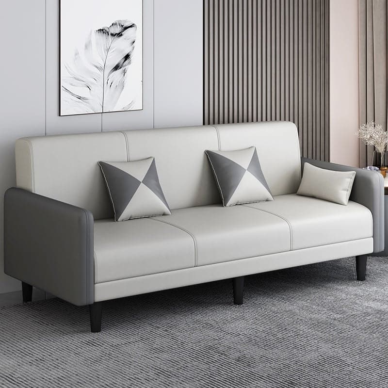 Trendy Solid Color Stain Resistant Standard Sofa in Grey/Cerulean/Beige with Arm, 4-seater/Seats 3 and 2 Pillows thumbnail 10